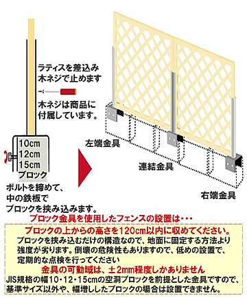 15cmブロック専用 上連結金具 | ガーデンガーデン