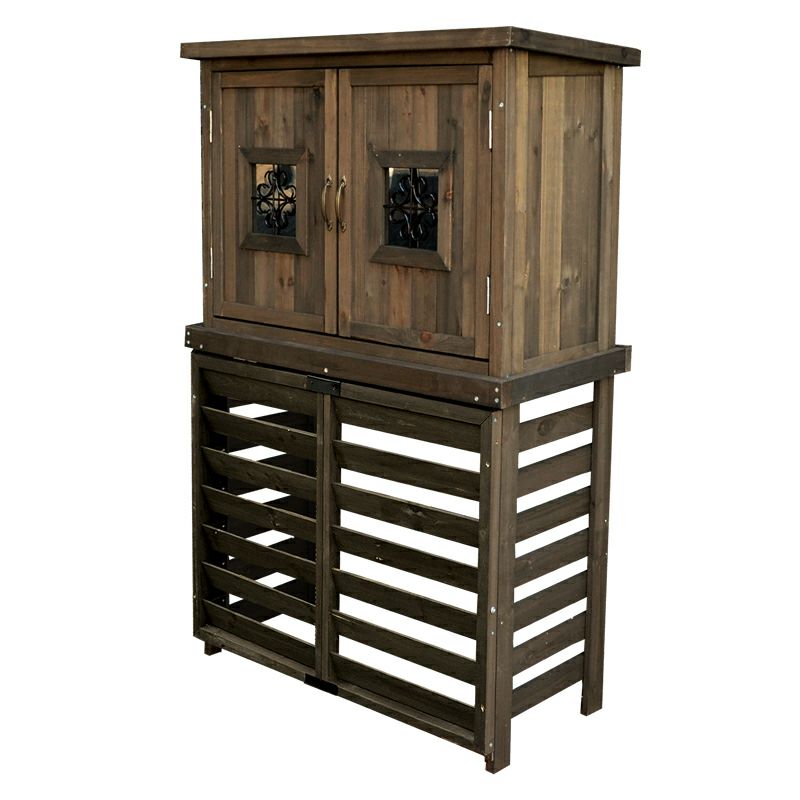 単品 ポタジェacボックス レギュラーサイズ用 レギュラーサイズのエアコン室外機カバー上部設置の収納庫 室外機カバーは別売 ガーデンガーデン