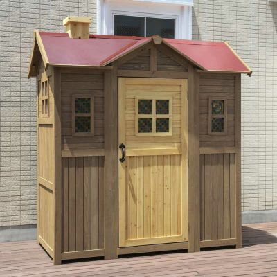 ビッグな収納庫 ポタジェ シンプルウインドウ 木製物置小屋（カントリーシェッド） ＜幅156×高さ177cm＞ | ガーデンガーデン